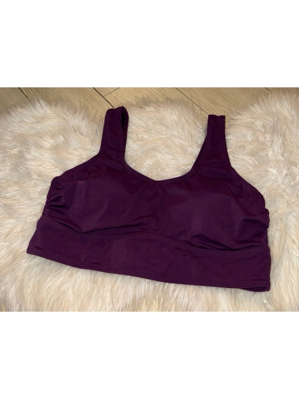 Torrid Swimwear Top Ruched Sides Wire Free Womens Size 0 10/12 L Large Purple